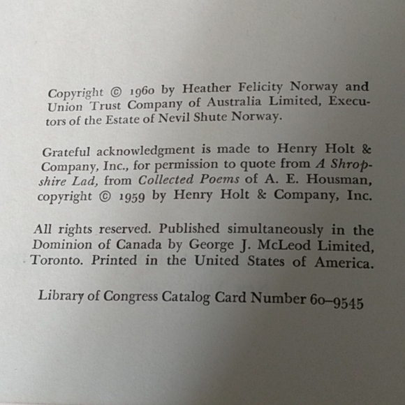 3/$15 Nevil Shute,s Trustee from the Toolroom hardcopy. - Picture 3 of 3